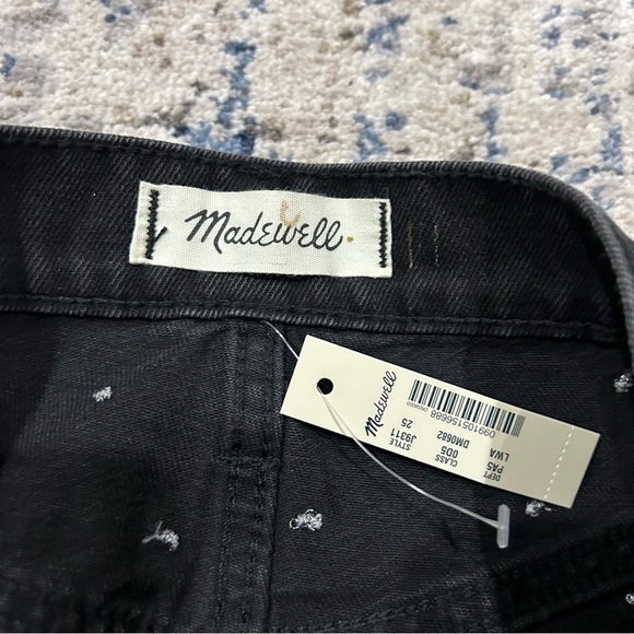 NWT Madewell Lunar Wash Metallic Dot Edition Rigid Denim A-Line Mini Skirt 25 - Picture 5 of 9